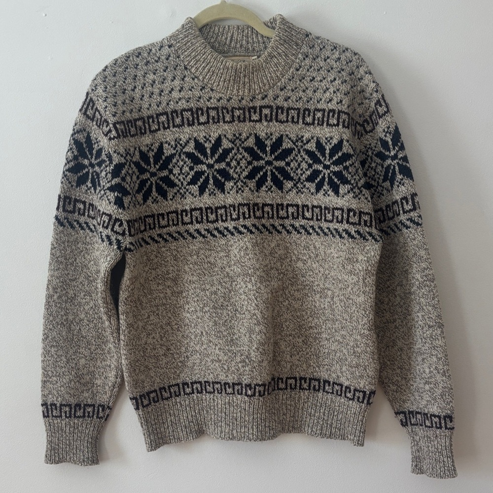 Vintage Cabelas Nordic Knit Fair Isle Snowflake Sweater Mens size Medium‎